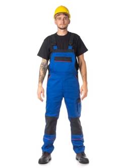 DINOZAVR Fortum Latzhose Herren - Lange Arbeitshose - Schutz-Latzhose mit Cordura - Arbeitslatzhose Herren Königsblau 56 von DINOZAVR