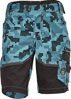 DINOZAVR Neurum Camouflage Herren Shorts - Strapazierfähige elastische Kurze Männer Arbeitshosen für den Sommer mit Multifunktionstaschen - Petrol Blau 58 von DINOZAVR