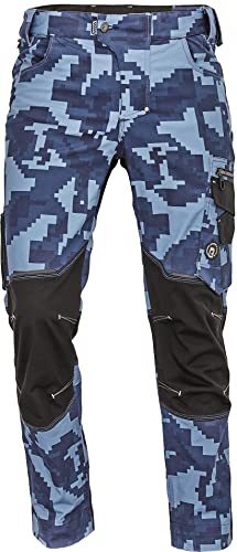 DINOZAVR Neurum Camouflage Lange Herren-Arbeitshose - Strapazierfähige elastische Männer Bundhose mit Multifunktionstaschen - Dunkelblau 56 von DINOZAVR