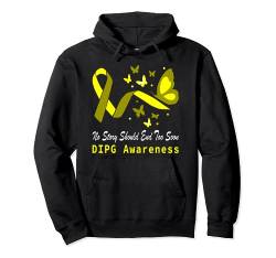 DIPG Awareness Butterfly Gelbe Bandstütze Pullover Hoodie von DIPG Awareness products (Lwaka)