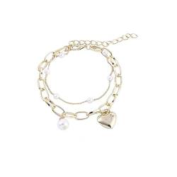 MAGIIE Schmuck Personalisierter Armbänder für Damen Mädchen,Perlen Armband Damen Gold,Retro Liebe Armband Damen von DIPIUS