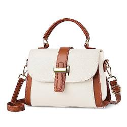 DIRRONA Damen Handtasche Mode Crossbody Bag Kleine Henkeltasche Umhängetasche Damen Casual Handtasche Party Reisen Arbeiten Dating Umhängetaschen Pu Leder Täglich Top Griff Tasche Weiss von DIRRONA