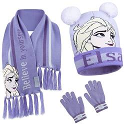 DISNEY Die Eiskönigin Mütze Schal und Handschuh Sets Kinder Mädchen Winter Set von DISNEY