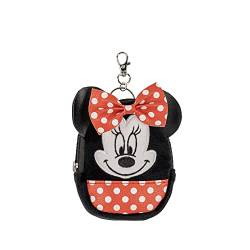 DISNEY Minnie Maus Mini-Rucksack, Schlüsselanhänger in Schwarz und Rot, Schwarz, Weiß und Rot, Einheitsgröße, Modern von DISNEY