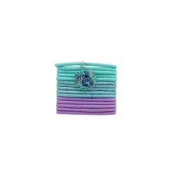 Disney Stitch - dickes Gummiband mit einem Zauber Lilo & Stitch - Los 15 Stücke - ohne Metallbefestigung, ideal für dicke Haare - Frauenhaarzubehör, Mädchen, Kind von DISNEY