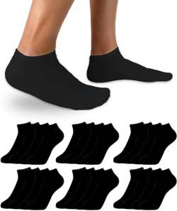 DIVABONNA 12 Paar Sneaker Socken Herren - Sneakersocken Kurze Socken Sportsocken Unisex Baumwolle Schwarz & Weiß (Modell:Knöchelsocken) von DIVABONNA