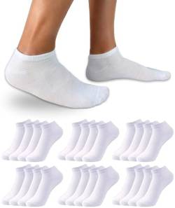 DIVABONNA 12 Paar Sneaker Socken Herren - Sneakersocken Kurze Socken Sportsocken Unisex Baumwolle Schwarz & Weiß (Modell:Knöchelsocken) von DIVABONNA