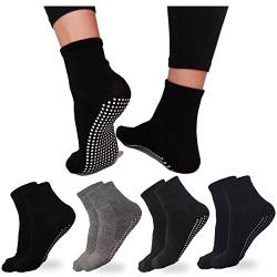 DIVABONNA 4 Paar Damen und Herren Yoga Socken – Pilates - Gymnastik (DE/NL/SE/PL, Numerisch, 35, 40, Regular, Regular, 4 Paar Sortiment) von DIVABONNA