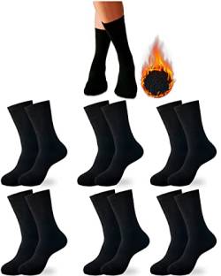 DIVABONNA 6 Paar Thermosocken Damen - Warme Socken Damen - Wintersocken Damen - Thermosocken (35-40, SCHWARZ) von DIVABONNA