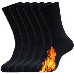 DIVABONNA 6 Paar Thermosocken Wolle Herren - Thermosocken Wolle Damen - Thermosocken Herren - Thermosocken Damen - Winterstrümpfe (35-40, schwarz) von DIVABONNA