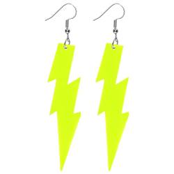 Neon Ohrringe Damen Acryl Tropfen Ohrringe Bunte 80er Jahre Ohrhänger Beleuchtete Halloween Vintage Ohrringe Schmuck Frauen Mädchen Neon Earrings 80er 90er Jahre Party Kostüm Zubehör (Gelb) von DIVINA VITAE