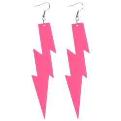 Neon Ohrringe Damen Acryl Tropfen Ohrringe Bunte 80er Jahre Ohrhänger Beleuchtete Halloween Vintage Ohrringe Schmuck Frauen Mädchen Neon Earrings 80er 90er Jahre Party Kostüm Zubehör (Rosa) von DIVINA VITAE