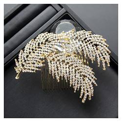 Haarnadel Strass Kristall Haarkamm Pin Stirnband Party Queen Haarnadel Haarband Frauen Braut Hochzeit Haarschmuck Schmuck Band Geschenk (Size : Gold) von DIXII