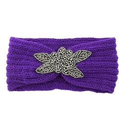 Mode Damen Solide Sport Kopf Haarband Thermal Süße Mädchen Haar Haarband (Color : 3-Purple, Size : One Size) von DIXII