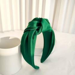 Stirnbänder for Frauen Seidensatin Stoff Lünette Haarband Frauen Clips Haarschmuck Knoten Stirnband Opaska Do Wlosow Bandeau Femme Diademas Mode Stirnbänder Haarreifen (Color : R288 Green, Size : Si von DIXII