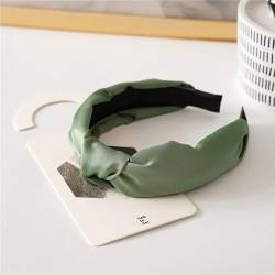 Stirnbänder for Frauen Sommer Satin Stirnband Weiblicher Knoten Haarband Solide Modische Haarstirnbänder Stoff Breite Haarspange Haar Frau Haarschmuck Mode Stirnbänder Haarreifen (Color : Green, Siz von DIXII