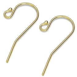 DIY925 1 Paar Damen Ohrhänger French 22mm 925 Sterling Silber vergoldet nickelfrei Schmuckherstellung von DIY925