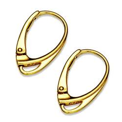 My-Bead Damen Brisuren Ohrhänger 18mm 925 Sterling Silber 24K vergoldet Klapp- Ohrringe in Juweliers- Qualität DIY von DIY925