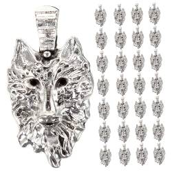 DIYEAH 100 Stk Anhänger mit Wolfskopf Schlüsselanhänger Armbänder für Männer Ohrring für Männer eine Halskette Silberne Ohrringe Wolf-Anhänger für Männer Wolf-DIY-Anhänger Schüttgut Tier von DIYEAH