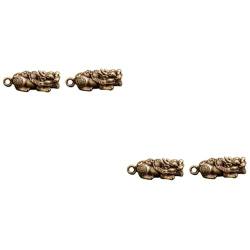 DIYEAH 4 Stück Kirin dekorativer Anhänger Schlüsselanhänger Halsketten eine Halskette Wohnkultur Retro-Hängedekor Vintage-Schmuck Haushalt Kunsthandwerk Glücksmünze Antiquität schmücken von DIYEAH
