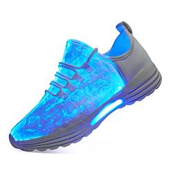 DIYJTS LED Light Up Shoes for Men Women, Light Fiber Optic LED Shoes Luminous Trainers Flashing Sneakers for Festivals, Christmas, Halloween, New Year Party (White, Numeric_6) von DIYJTS