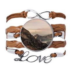 DIYthinker Armband Bergwüste Sonne Nebel Wolken See Liebe Kette Seil Ornament Armband Geschenk von DIYthinker