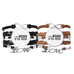 DIYthinker Armband "I Am A Wizard In The Dream", Handschlaufe, Lederseil, Armband, Doppel-Set, Geschenk von DIYthinker