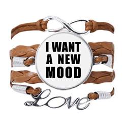 DIYthinker Armband mit Aufschrift "I Want A New Mood Art-Deco-Geschenk", modisches Armband, Liebeskette, Seil, Ornament, Geschenk von DIYthinker