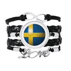 DIYthinker Armband mit Schweden-Flagge, Fußball-Armband, Liebesaccessoire, gedrehtes Leder, Strickseil, Geschenk von DIYthinker