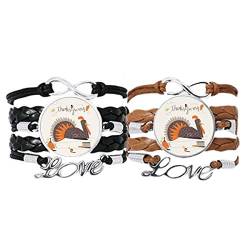 DIYthinker Armband mit abstraktem Türkei-Muster, Handschlaufe, Lederseil, Armband, Doppel-Set, Geschenk von DIYthinker