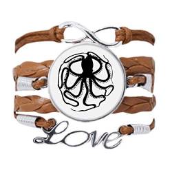 DIYthinker Armband mit schwarzem Oktopus-Meeresleben-Muster, Liebeskette, Seil, Ornament, Armband, Geschenk, Nicht zutreffend. von DIYthinker