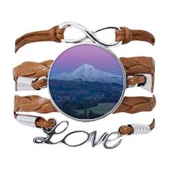 DIYthinker Armband mit weißem Berg, violett, blauer Himmel, Liebeskette, Seil, Ornament, Armband, Geschenk von DIYthinker