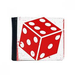 DIYthinker Casino Red Dice Illustration Muster-Schlag-Bifold-Leder-Mappen-Multifunktions-Karten-Geldbeutel-Geschenk von DIYthinker