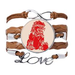 DIYthinker Chinesisches rotes Löwen-Papierschnitt-Patriotismus-Armband, Liebeskette, Seil, Ornament, Armband, Geschenk, Metall Leder, Nicht zutreffend. von DIYthinker