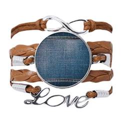 DIYthinker Denim-Armband mit Cowboy-Futter, Textilarmband, Liebeskette, Seil, Ornament, Armband, Geschenk, Nicht zutreffend. von DIYthinker