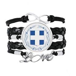 DIYthinker Griechenland Europa Nationalemblem Armband Liebe Zubehör gedrehtes Leder Strickseil Armband Geschenk von DIYthinker