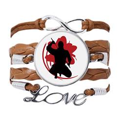 DIYthinker Japanisches Samurai-Armband mit Sakura-Illustration, Liebeskette, Seil, Ornament, Armband, Geschenk von DIYthinker