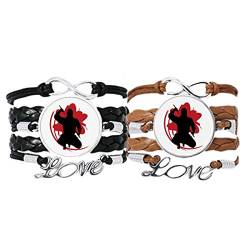 DIYthinker Japanisches Samurai-Sakura-Armband, Handschlaufe, Lederseil, Armband, Doppel-Set, Geschenk von DIYthinker