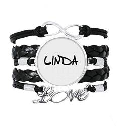 DIYthinker Linda Armband mit speziellem Handschrift-Namen aus gedrehtem Leder, Strickseil, Geschenk von DIYthinker