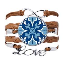 DIYthinker Marokko-Armband mit dekorativer Blume, blaues Ilustrationsarmband, Liebeskette, Seil, Ornament, Armband, Geschenk von DIYthinker