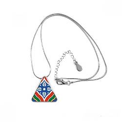 DIYthinker Talavera Stil Muster Dekorative Dreieck-Form Anhänger Halskette Schmuck mit Kette Dekoration Geschenk von DIYthinker