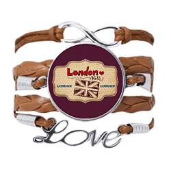 DIYthinker UK London Armband mit Union-Jack-Stempel, Liebeskette, Seil, Ornament, Armband, Geschenk von DIYthinker