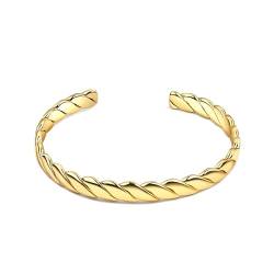 DJADEE Armband Gold vergoldet Damen 24 Karat 999er Gold Armreif Wasserfest Women's bracelet Sea Wave von DJADEE