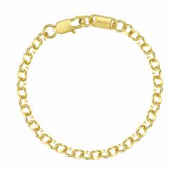 DJADEE Damen Armband Gold vergoldet 750er Gold 18 Karat Wasserfest Damenarmband Damen Armband MONA hochwertig vergoldet mit Stempel (19) von DJADEE