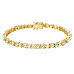 DJADEE Damen Armband Gold vergoldet Zirkonia 999er Gold 24 Karat Wasserfest Damenarmband (17) von DJADEE