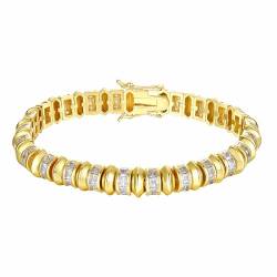 DJADEE Damen Armband Gold vergoldet Zirkonia 999er Gold 24 Karat Wasserfest Luxus Damenarmband hochwertig (18) von DJADEE