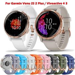 DJDLFA 18 20 22 mm Smartwatch-Armband für Garmin Venu 2S 2 Plus 2Plus/Vivoactive 3S 4S 3 4, Silikonband, 18mm For Vivoactive 3S 4S, Achat von DJDLFA