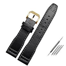 DJDLFA Herren-Uhrenarmband für IWC Pilot Mark XVIII IW327004 IW377714, 20 mm, 21 mm, braun-schwarz, echtes Lederarmband, 21 mm, Achat von DJDLFA