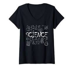 Damen Chemie Wissenschaft Periodensystem Labor Science T-Shirt mit V-Ausschnitt von DJFoerster Design