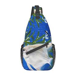 Angelfish Herren-Sling-Rucksack, Reise-Wander-Tagestasche, Umhängetasche. von DJNGN